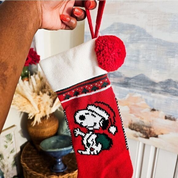 VTG Snoopy 1958 Embassador Hallmark Peanut Charlie Brown Knitted Stocking . - Picture 10 of 13